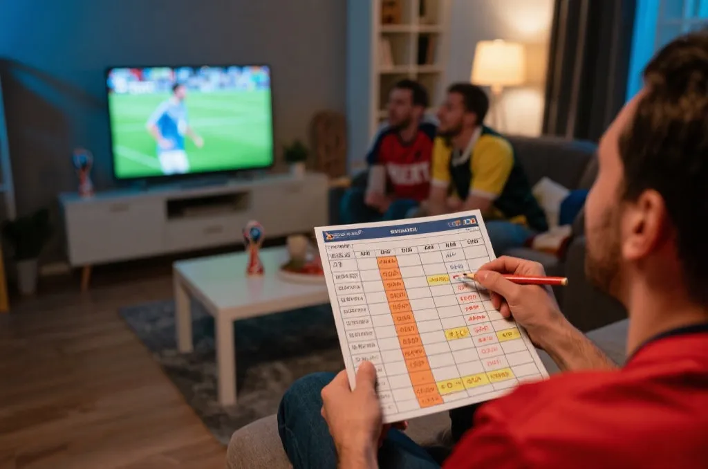 球迷观看世界杯直播并推算出线形势